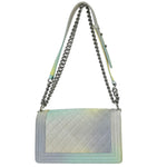 Chanel Rainbow Boy Flap Bag Quilted Painted Caviar Old Medium - image 2