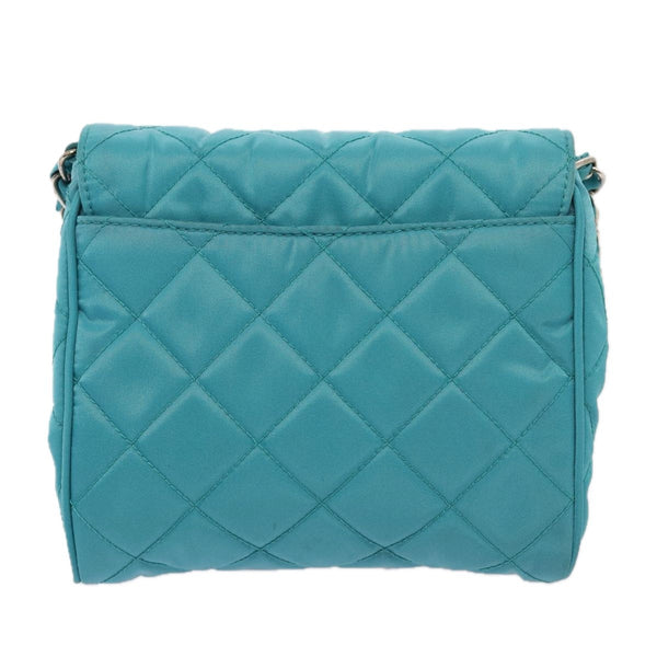 Prada Pushlock Chain Flap Bag Quilted Tessuto Mini