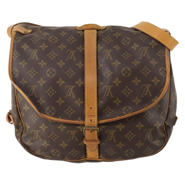 Louis Vuitton Saumur Handbag Monogram Canvas 35