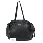 Prada Bow Tie Pleated Tote Leather Large - image 1