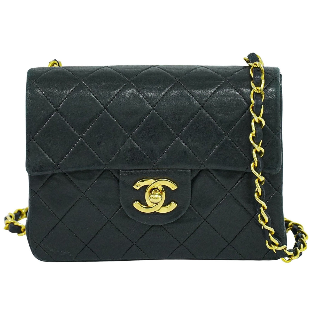 Chanel Vintage Square Classic Single Flap Bag Quilted Leather Medium - image 1