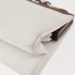 Chanel Wooden Frame Striped Shoulder Bag Leather - image 8