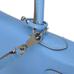 Hermes Kelly Handbag Blue Epsom with Palladium Hardware 35 - image 5