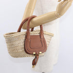 Chloe Marcie Basket Bag Raffia and Leather Mini - image 14
