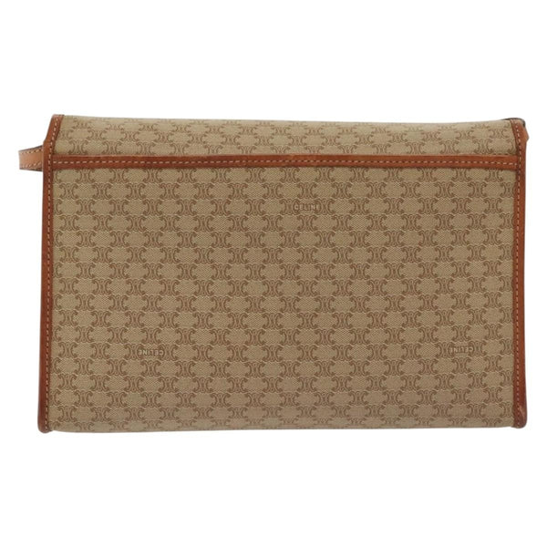 Celine Vintage Macadam Shoulder Bag Canvas and Leather