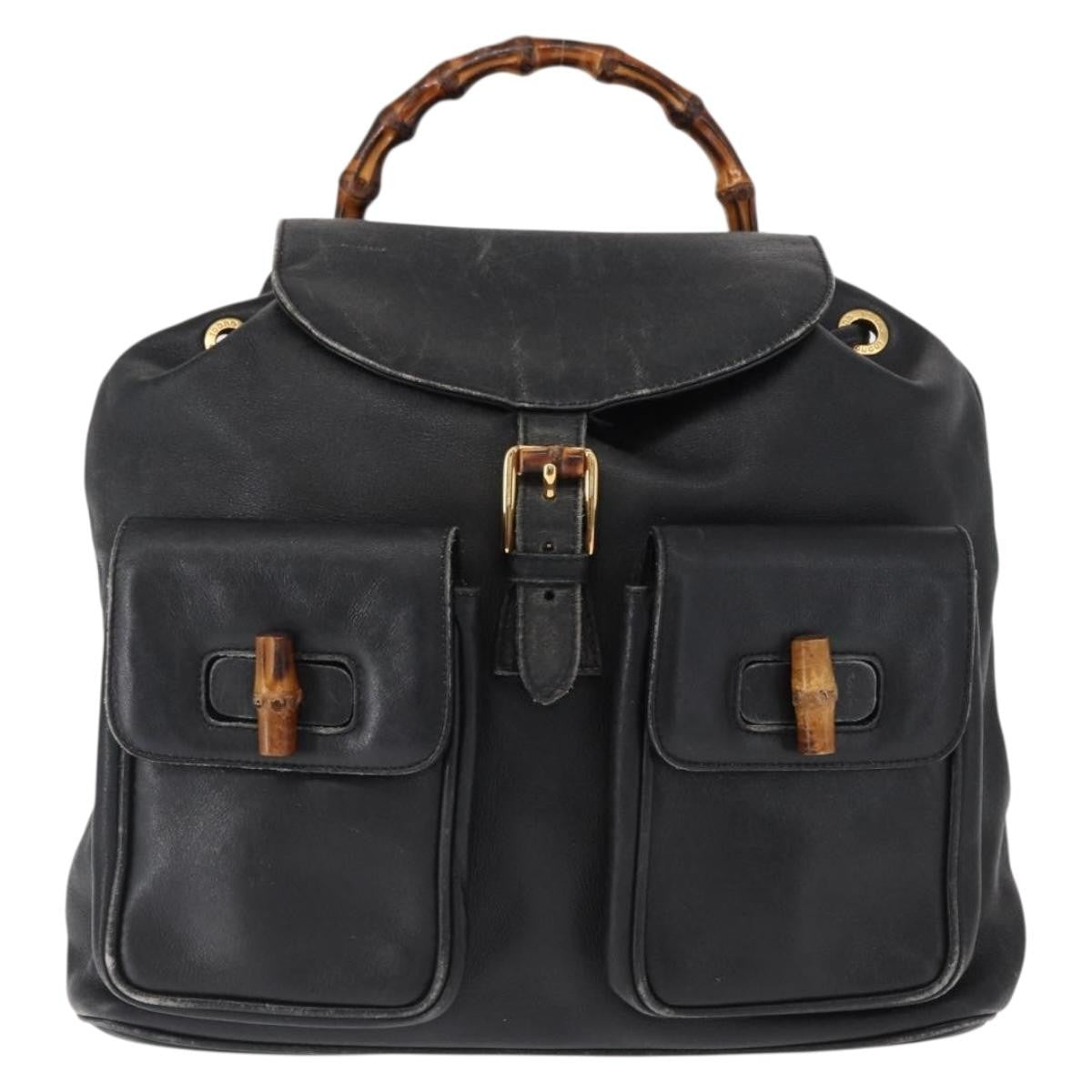 Gucci Vintage Bamboo Backpack Leather - image 1