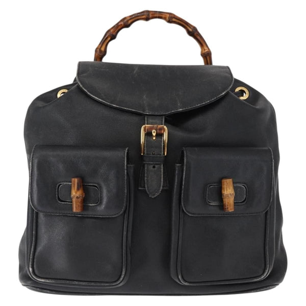 Gucci Vintage Bamboo Backpack Leather - image 1