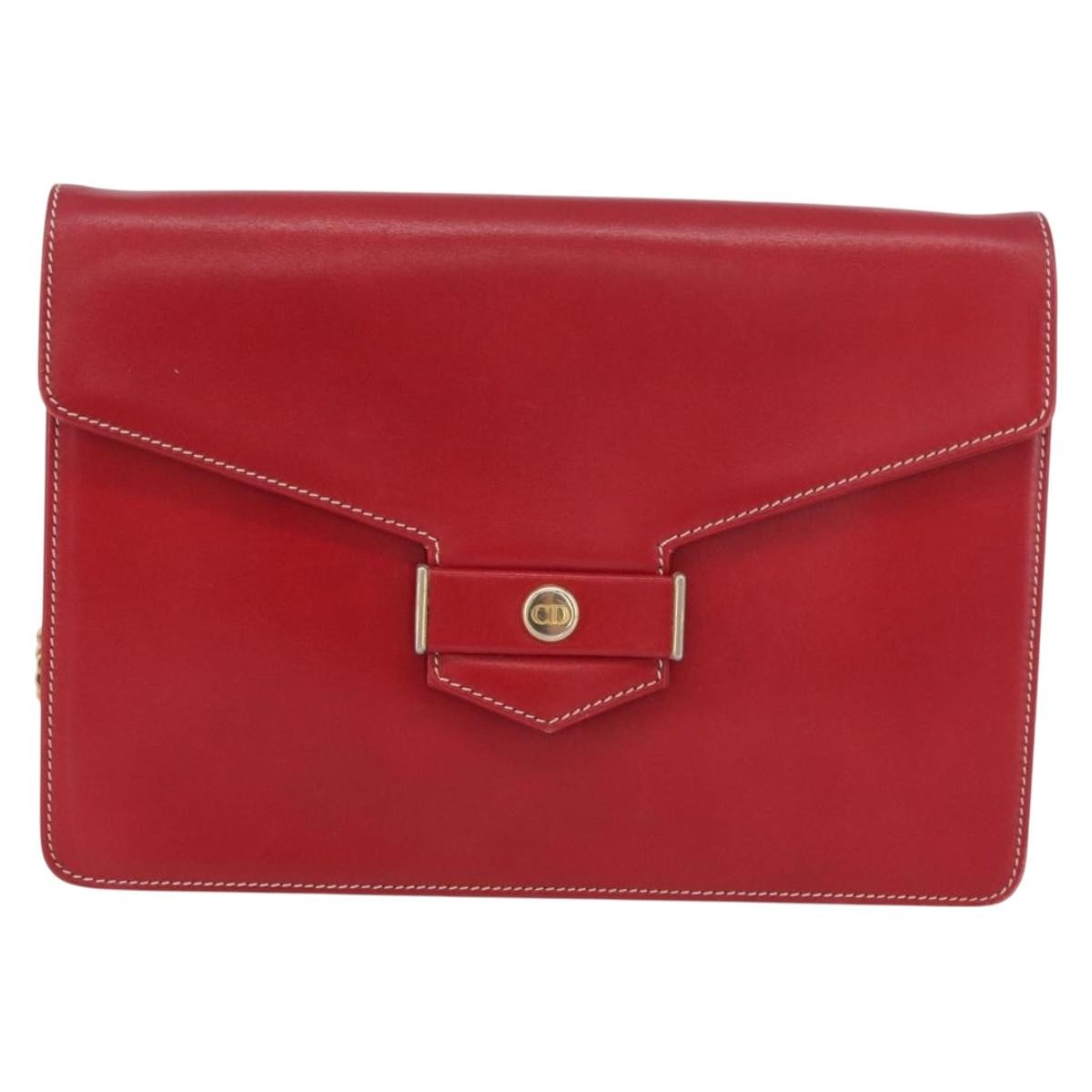 Christian Dior Vintage CD Chain Flap Shoulder Bag Leather - image 1