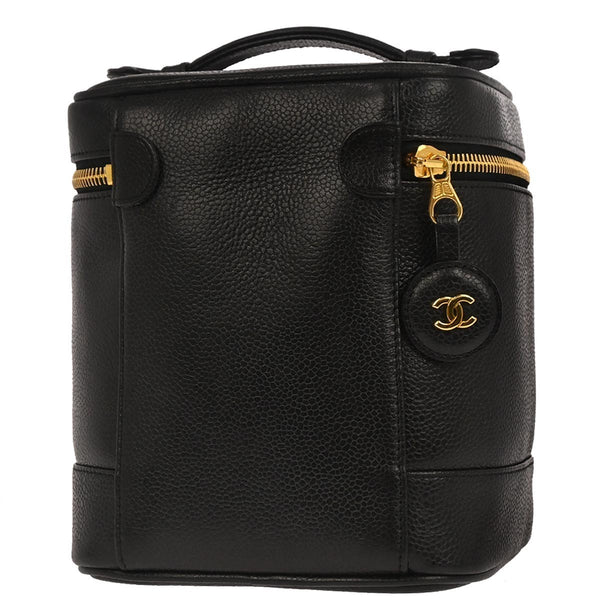 Chanel Vintage Timeless Cosmetic Case Caviar Tall