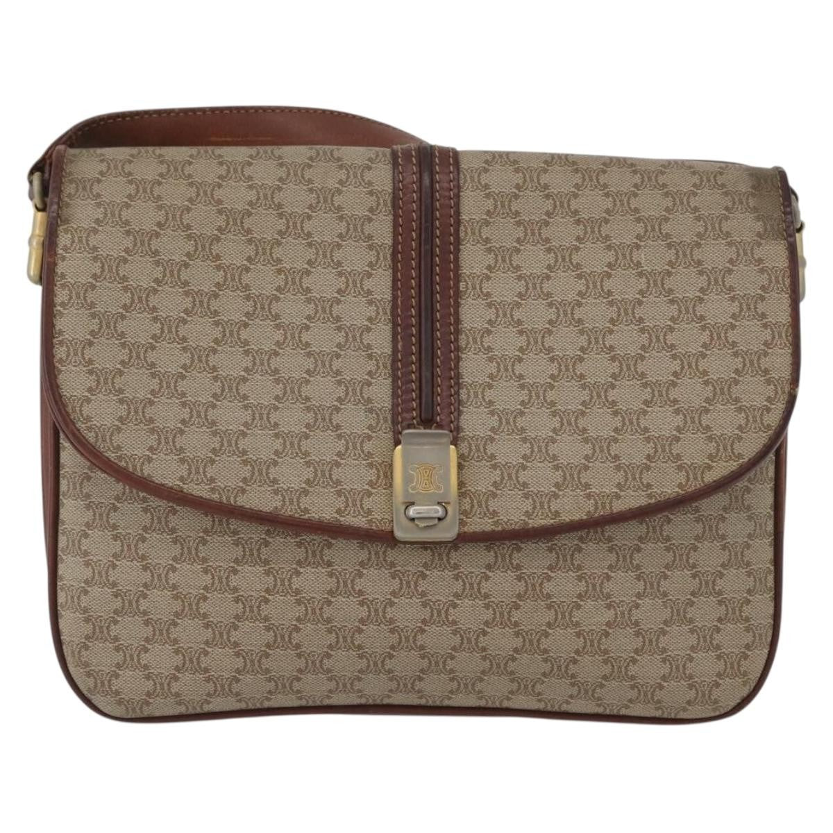 Celine Vintage Macadam Shoulder Bag Canvas and Leather - image 1
