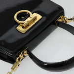 Salvatore Ferragamo Gancini Convertible Top Handle Bag Patent Leather - image 17