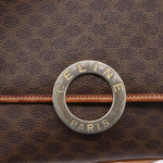 Celine Vintage Macadam Circle Logo Shoulder Bag Canvas and Leather - image 12