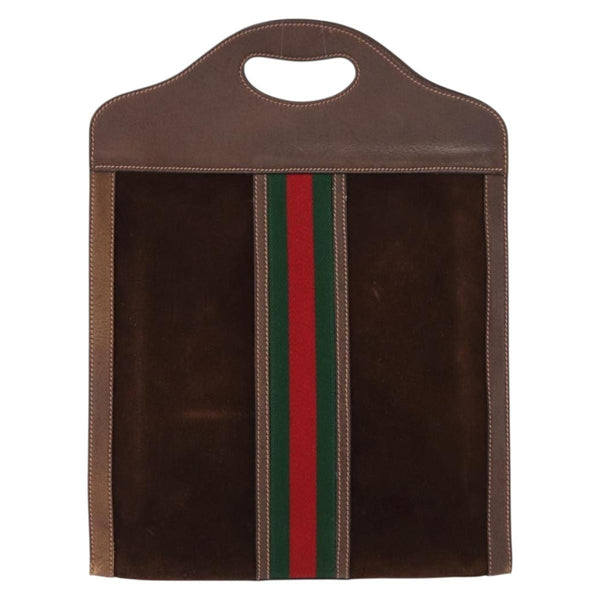 Gucci Vintage Web Sherry Line Handbag Suede