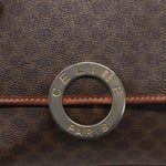 Celine Vintage Macadam Circle Logo Shoulder Bag Canvas and Leather - image 12