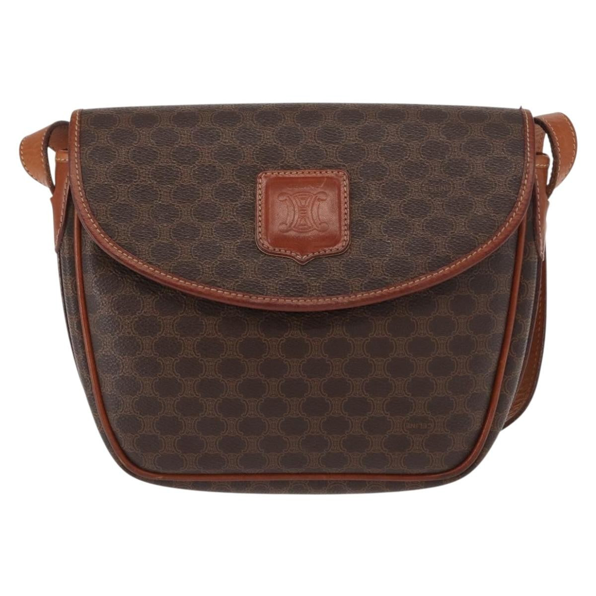 Celine Vintage Macadam Shoulder Bag Canvas and Leather - image 1