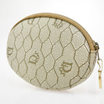 Christian Dior Honeycomb Zip Coin Purse Canvas and Leather - image 4