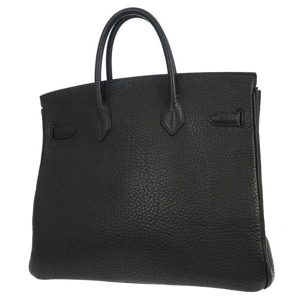 Hermes HAC Birkin Bag Black Fjord with Palladium Hardware 32