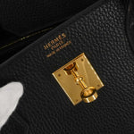 Hermes Birkin Handbag Black Ardennes with Gold Hardware 40 - image 10