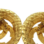 Chanel Vintage CC Round Cutout Clip-On Earrings Metal - image 5
