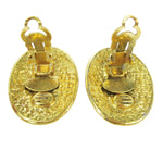 Chanel Vintage CC Button ovales Clip-On Earrings Gold-plated - image 2