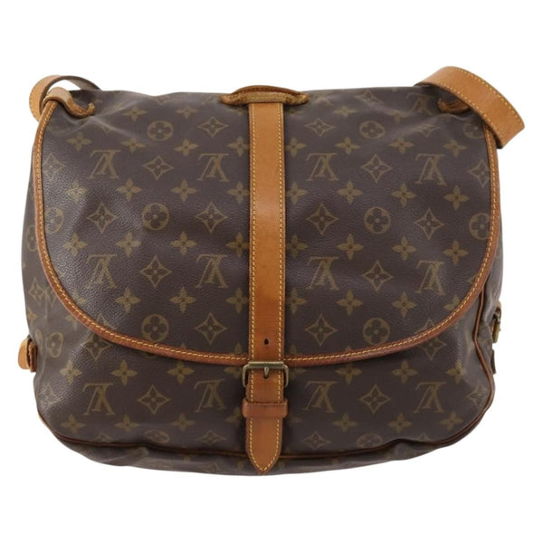 Louis Vuitton Saumur Handbag Monogram Canvas 35