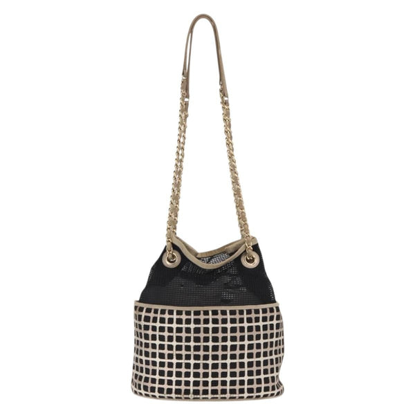 Chanel Chain Bucket Bag Mesh and Leather Small