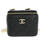 Chanel Vanity Case with Pearl Chain Quilted Lambskin Mini - image 1