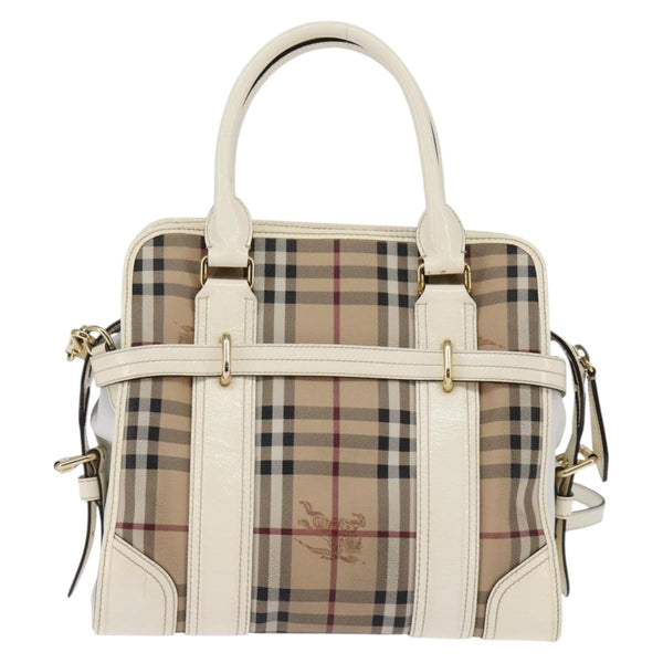 Burberry Minford Satchel Haymarket Coated Canvas Medium