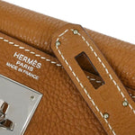 Hermes Kelly Handbag Brown Togo with Palladium Hardware 32 - image 4