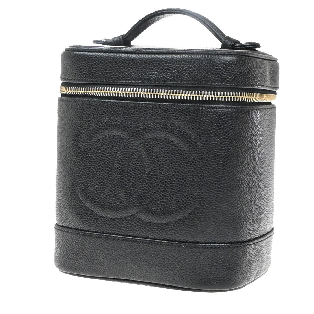 Chanel Vintage Timeless Cosmetic Case Caviar Tall - image 1