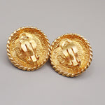 Chanel Vintage Round Chain Clip-On Earrings Metal with Faux Pearl - image 8
