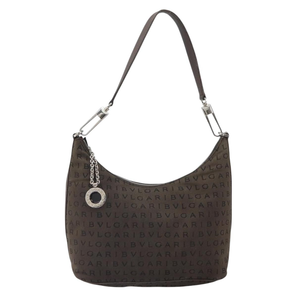 Bvlgari Logomania Shoulder Bag Canvas with Leather - image 1