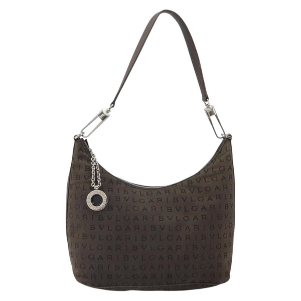 Bvlgari Logomania Shoulder Bag Canvas with Leather - image 1