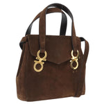 Salvatore Ferragamo Gancini handbag Suede - image 20
