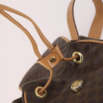 Celine Vintage Drawstring Flap Backpack Macadam Coated Canvas - image 19
