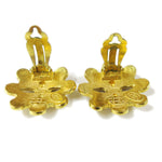 Chanel Vintage CC Flower Cutout Round Clip-On Earrings Metal - image 2