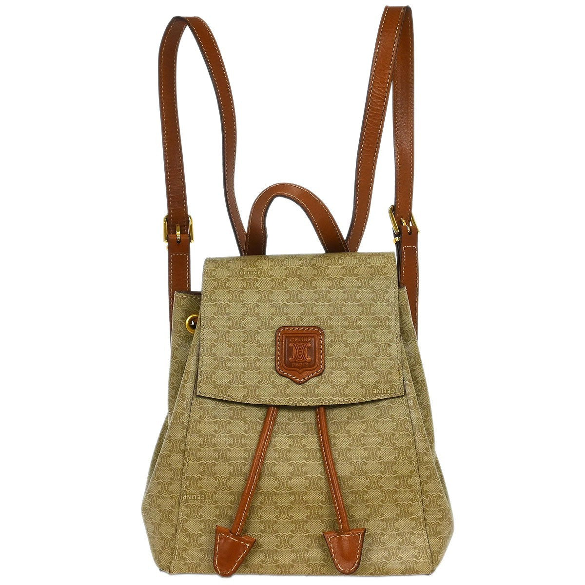 Celine Vintage Macadam Backpack Canvas and Leather - image 1