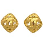 Chanel CC Rhombus Clip-On Earrings Metal - image 1