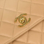 Chanel Vintage Top Handle Flap Bag Quilted Lambskin Small - image 8