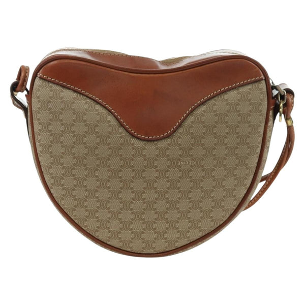 Celine Vintage Macadam Shoulder Bag Canvas and Leather