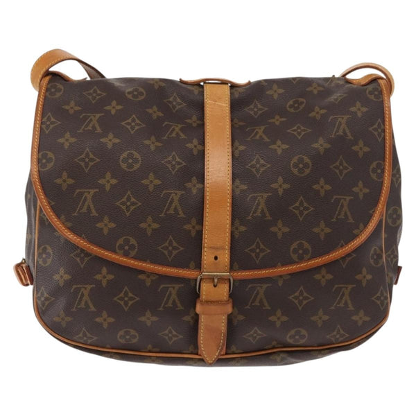 Louis Vuitton Saumur Handbag Monogram Canvas 35