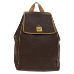 Celine Vintage Drawstring Flap Backpack Macadam Coated Canvas - image 1