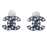 Chanel CC Clip-On Earrings Metal with Crystal - image 1