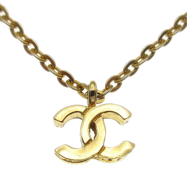 Chanel Vintage CC Pendent Necklace Plated Metal