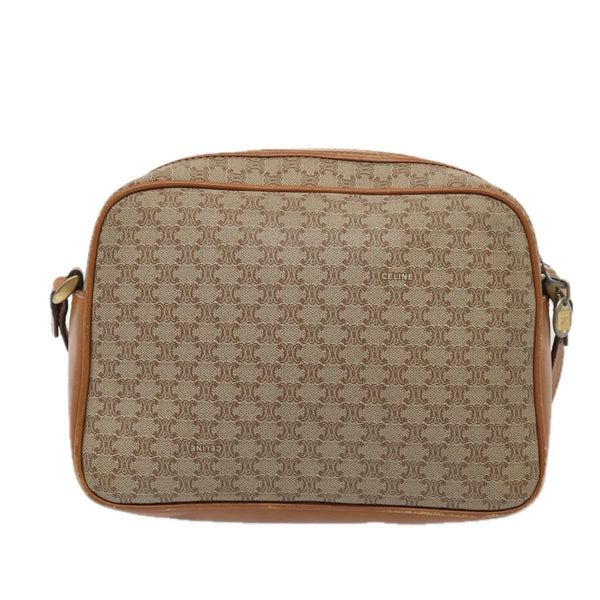 Celine Vintage Macadam Shoulder Bag Canvas and Leather