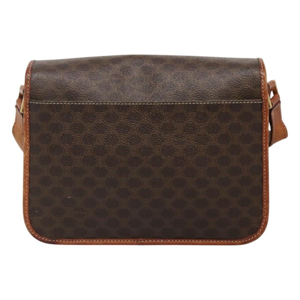 Celine Vintage Macadam Shoulder Bag Canvas and Leather