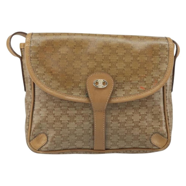 Celine Vintage Macadam Shoulder Bag Canvas and Leather - image 1