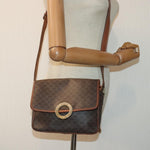 Celine Vintage Macadam Circle Logo Shoulder Bag Canvas and Leather - image 13