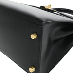Hermes Kelly Handbag Black Box Calf with Gold Hardware 28 - image 6