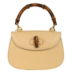 Gucci Vintage Convertible Bamboo Top Handle Bag Leather Small - image 1
